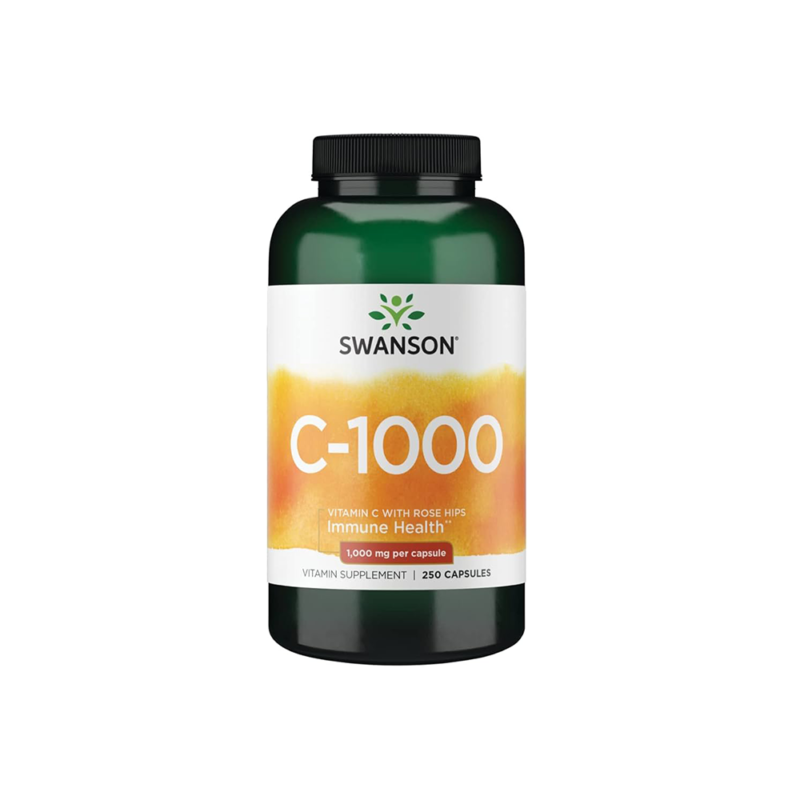 Vitamina C 1,000mg (con Rosa Mosqueta 15mg) Swanson Vitamins