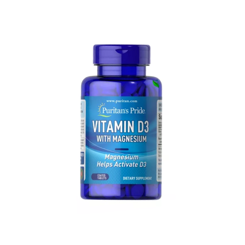 Vitamina D3 6,300mg + Citrato de Magnesio 100mg Puritan's Pride