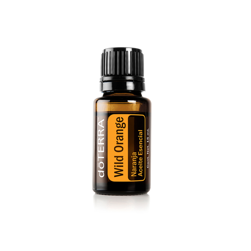 Aceite esencial de Naranja Silvestre doTERRA en frasco transparente